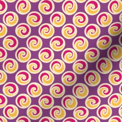 Swirl to Her polka dots (12") - pink, yellow, purple (ST2023STH)