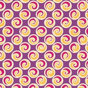 Swirl to Her polka dots (12") - pink, yellow, purple (ST2023STH)