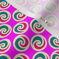 Swirl to Her polka dots (12") - pink, teal (ST2023STH)