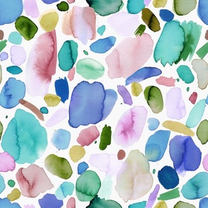 Abstract Watercolor joy abstract shapes painting blue Medium 