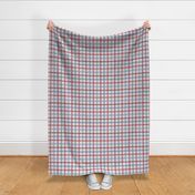 Red White Blue Pale Washed Freedom Thin Busy Plaid Repeat Pattern