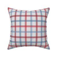 Red White Blue Pale Washed Freedom Thin Busy Plaid Repeat Pattern