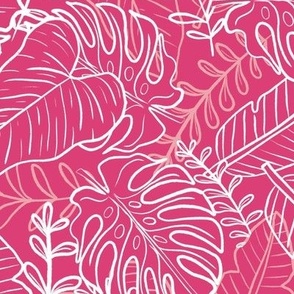 Shades of the tropics in hot pink Large print