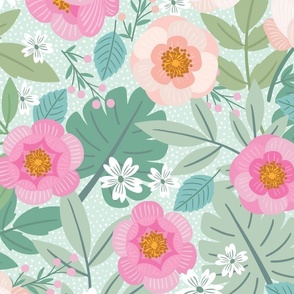 Wild peony in pastel shades