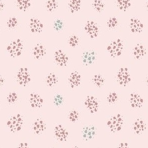 Small – minimalist abstract ink spots – blush pink, pink, pastel green