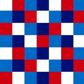 Red White Blue Independence Checker Board Repeat Pattern