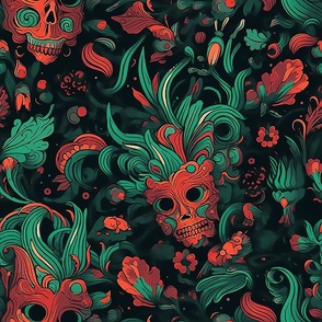 Inferno Masquerade - Red/Green Phantasmagoria