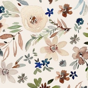 woodland floral,  watercolor