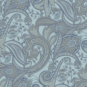 Indian Paisley Blue Large 