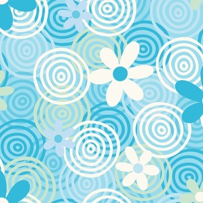 Non-Directional Floral in Turquoise