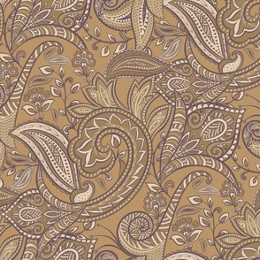 Indian Paisley Copper and Eggplant Large 