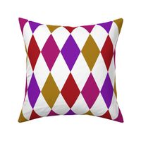 harlequin diamond red purple gold large