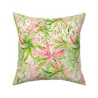 Lilly Petals – Pink/ Green on White