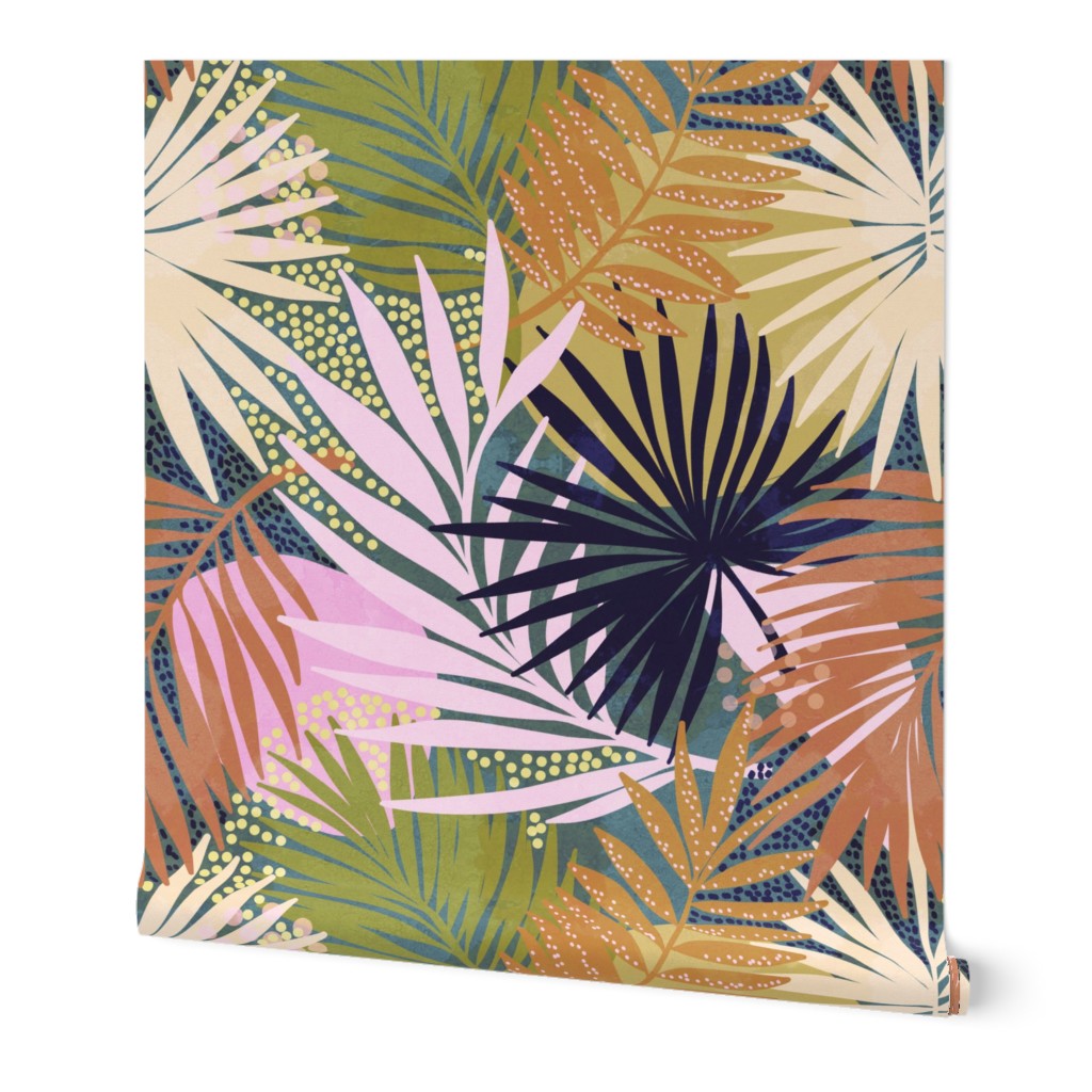 Large • Non Directional Tropical Boho Wallpaper | Spoonflower
