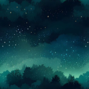 Green night sky