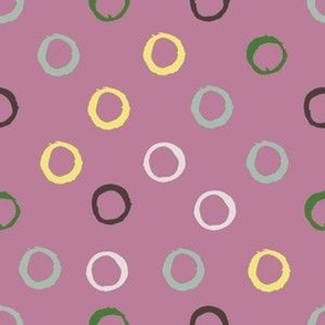 preppy pink colorful circle fabric