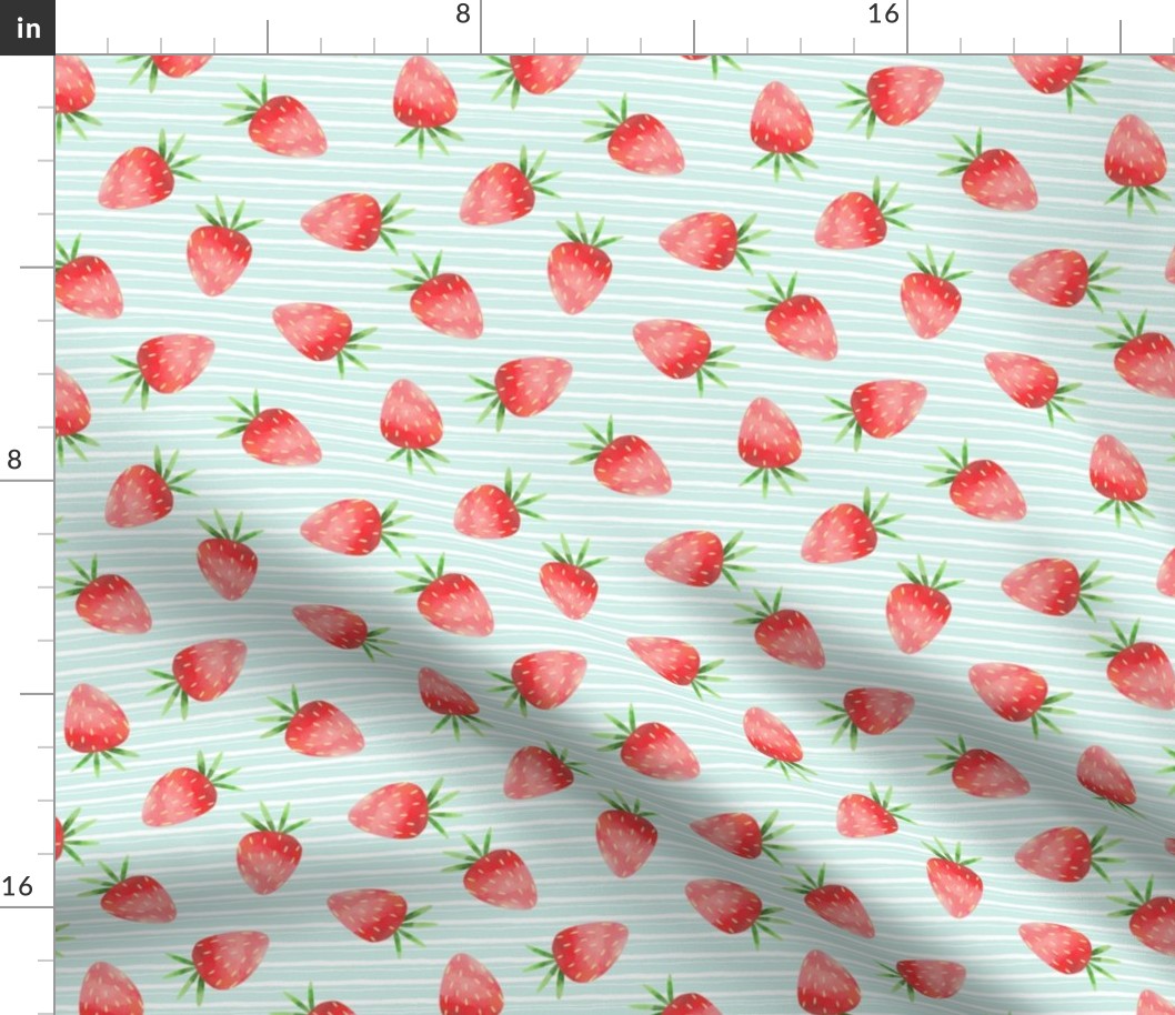Strawberry Patch (baby green stripe)
