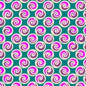 Swirl to Her polka dots (12") - pink, teal, purple (ST2023STH)