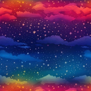 Rainbow night sky