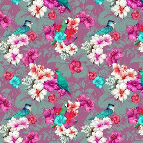 Tropical design gray pink