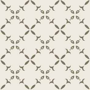 Lattice - Diamond Trellis - Off White Neutral and brown