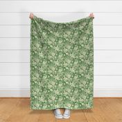 Blooming Orchard Wallpaper- Orange Blossoms- Kelly Green Background- Citrus Blossoms- Spring- Calm Fresh Flowers and Leaves- Sage and Vanilla- Small