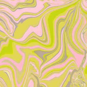 Mod Marble retro lime pink grey large scale
