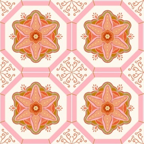 Pink Rosette Floral - medium tile
