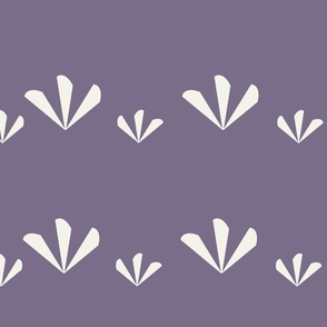 Simple Plants horizontal rows beige on purple cottagecore Minimalist medium