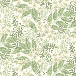 Blooming Orchard Wallpaper- Orange Blossoms- White Background- Citrus Blossoms- Spring- Calm Fresh Flowers and Leaves- Sage and Vanilla- sMini