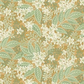 Blooming Orchard Wallpaper- Orange Blossoms- Honey Background- Citrus Blossoms- Spring- Calm Fresh Flowers and Leaves- Sage and Vanilla- sMini