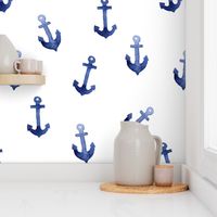 Anchors Away Large | Blue Watercolor Nautical Design
