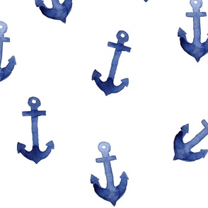 Anchors Away Large | Blue Watercolor Nautical Design