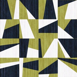 Abstract Checkered Squares - Chartreuse Green