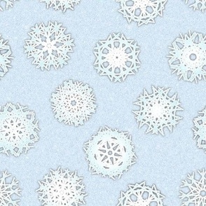 Snazzy Snowflakes on Baby Blue Topaz Sparkle