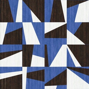Abstract Checkered Squares - Royal Blue