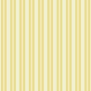 Elegant Triple Stripes on Sunshine Yellow Background, Small Scale