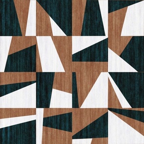 Abstract Checkered Squares - Brown