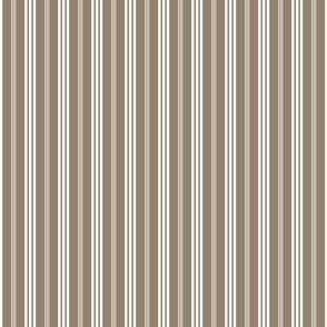Elegant Triple Stripes on Brown Background, Small Scale