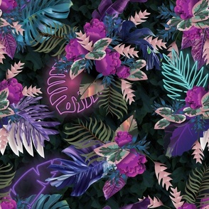 Tropigoth Dark Tropical Florals: Black