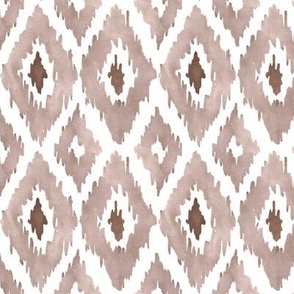 Medium Watercolor Diamond Ikat in Taupe Brown