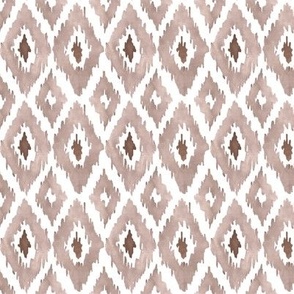 Small Watercolor Diamond Ikat in Taupe Brown