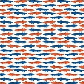 alligators fabric - florida gator blue and orange gators 2in