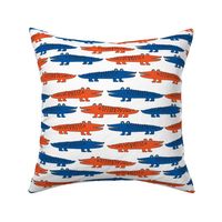 alligators fabric - florida gator blue and orange gators 10in