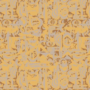 Ab Ex Abstract Brushstroke Cork Texture - marigold sand