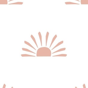 Hand Drawn Boho Half Suns in White And Blush Pink (Large)