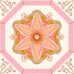 Rosette in soft pastel pink - Tiles 