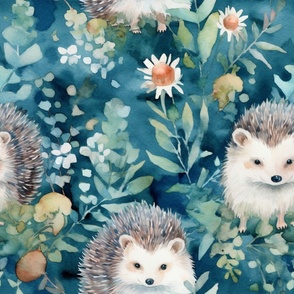 Nature's Hedgehogs Watercolor