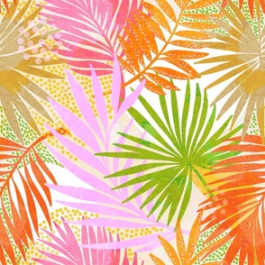 (M) Non Directional Tropical Boho Jungle 3. Sunny #modernboho #tropical #palmleaves