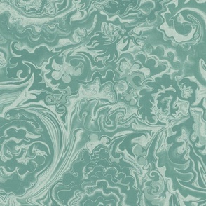 liquid celadon marbled paint swirl abstract foliage